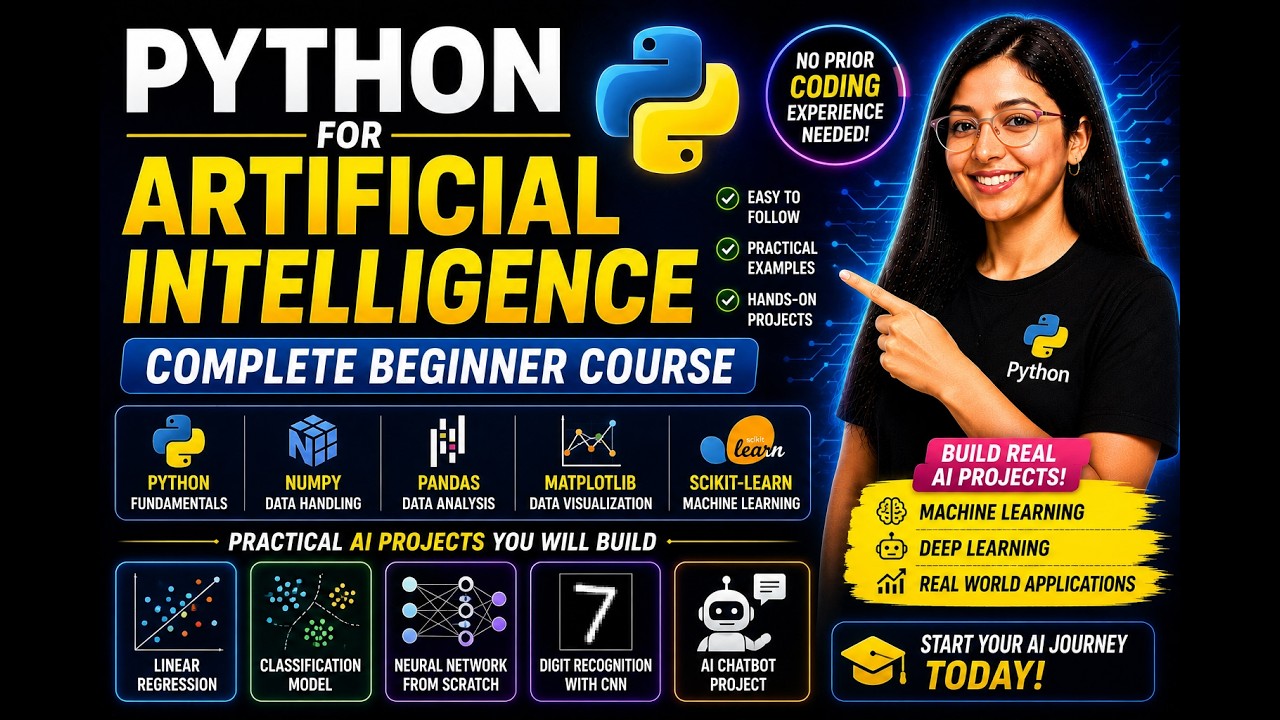 Python for Artificial Intelligence | Complete Beginner Course - YouTube