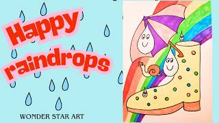 Raindrops keep falling - Simple abstract drawing