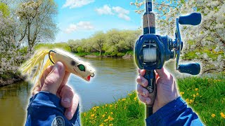 Fishing A 185 MILLION Year Old River For MONSTER Bass  Big Topwater Bite