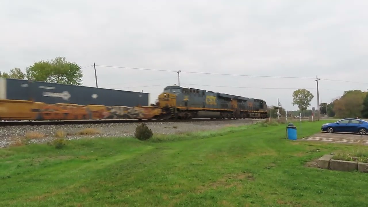 CSX Container & Semi trailer train in Sterling, Ohio on October 13, 2024