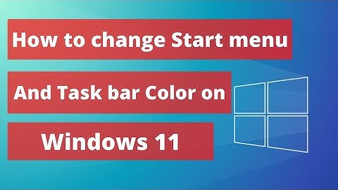 How to change Start menu and Taskbar color on Windows 11