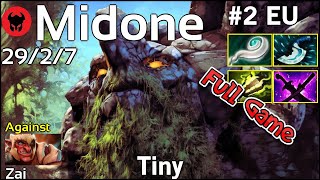 Midone [Secret] plays Tiny!!! Dota 2 Full Game 7.19