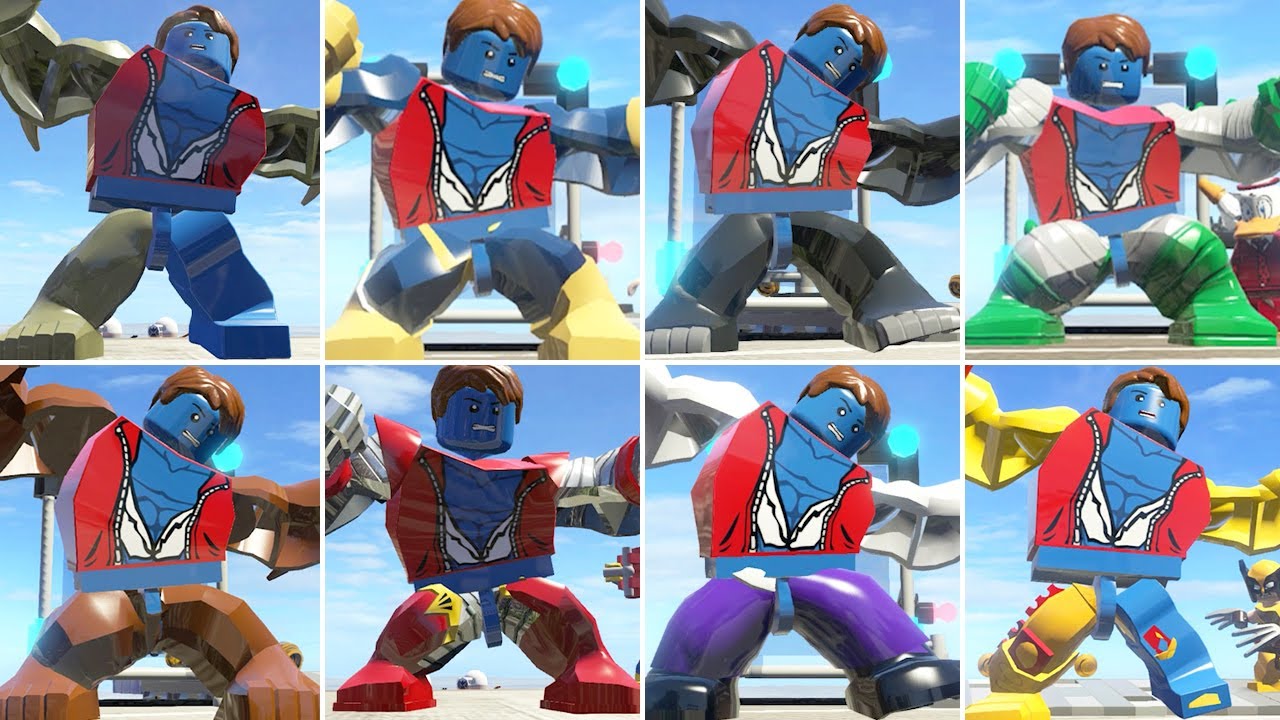 All Big-Fig Characters Perform Rick Jones (A-Bomb) Transform Animation in LEGO Marvel Super Heroes