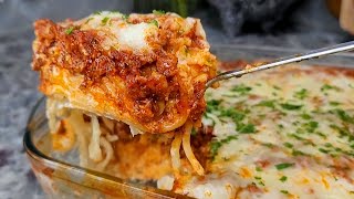 Cheesy Baked Spaghetti #recipe