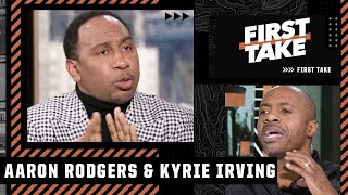 Stephen A. and JWill get heated debating the difference between Kyrie Irving and Aaron Rodgers