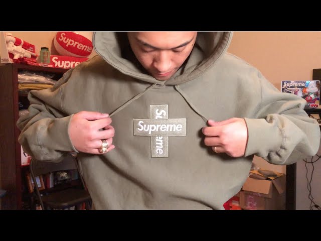 SUPREME FW20 CROSS BOX LOGO HOODIE LIGHT OLIVE UNBOXING/LIVE COP