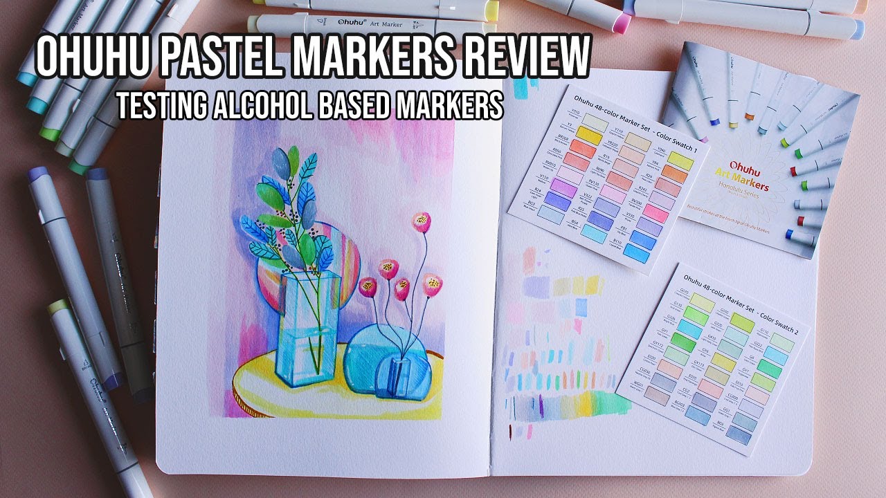 RESTLY 50 Pastel Colors Brush Markers Pens for Adult Coloring