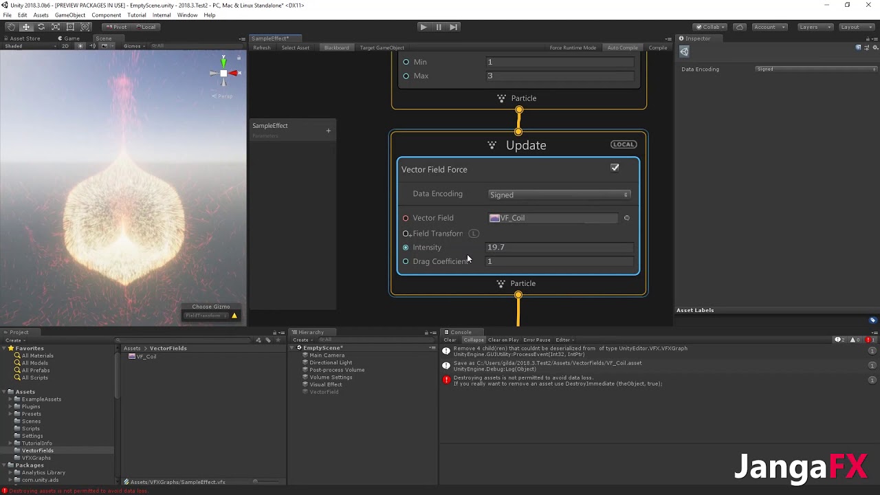 Unity Vector Fields New Visual Effects Graph Support 3d Textures Youtube