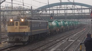 【2023年度のEF65(新)運用仕業まとめ】JR貨物 EF65 2084号機+タキ19B 新A54仕業[8876レ] 蘇我行 大宮駅通過！[2024.03.12(火)]