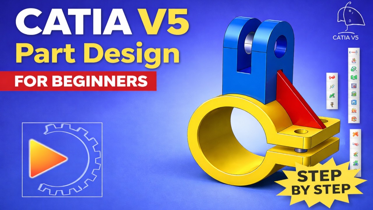 CATIA V5 Part Modeling Tutorial for Beginners Complete Practice 2 - YouTube