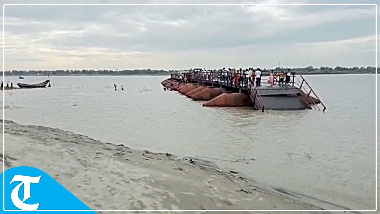 Bihar Temporary bridge on River Ganga washes away due to strong winds