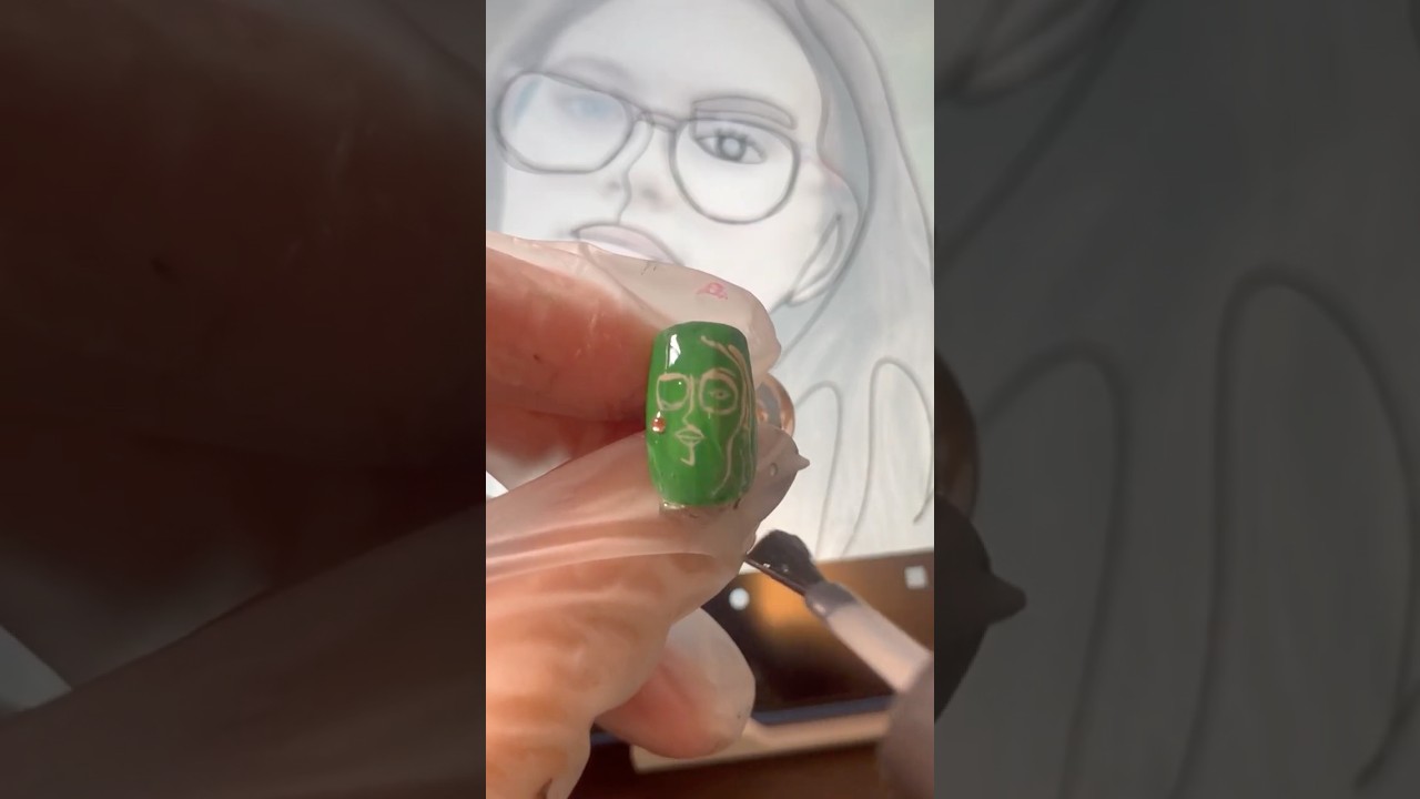 PRESS ON NAILS × LINE ART 👓lady 