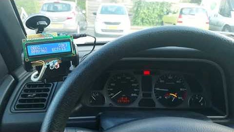 Arduino OBD2 interface mounted in car