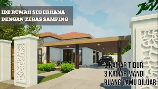 Ide Rumah Sederhana dengan teras samping yang elegan