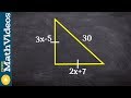 Learn how to determine the missing variable given an isosceles triangle