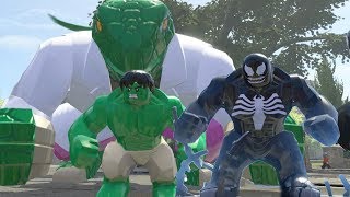 Hulk(Transformation) Vs Big Lizard Vs Venom - LEGO Marvel Super Heroes Games