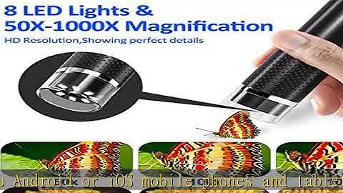 Wireless Digital Microscope, SKYBASIC 50X-1000X Magnification WiFi USB HD Portable Handheld Pocket