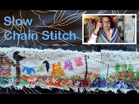 Easy slow stitch hand embroidery tutorial | Part 3 how to make chain stitch