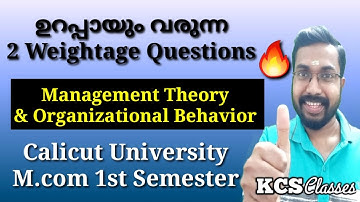 2 Weightage Questions that will definitely come|Management Theory & Organizational Behavior|M.com...