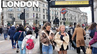 💨A Blustery Saturday in Central London | City Sounds & Sights | Oxford Street & SOHO