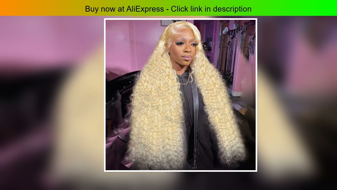 613 Honey Blonde 13x6 HD Lace Frontal Wig Human Hair Curly 30 inch Deep Wave Brazilian Colored 13x4