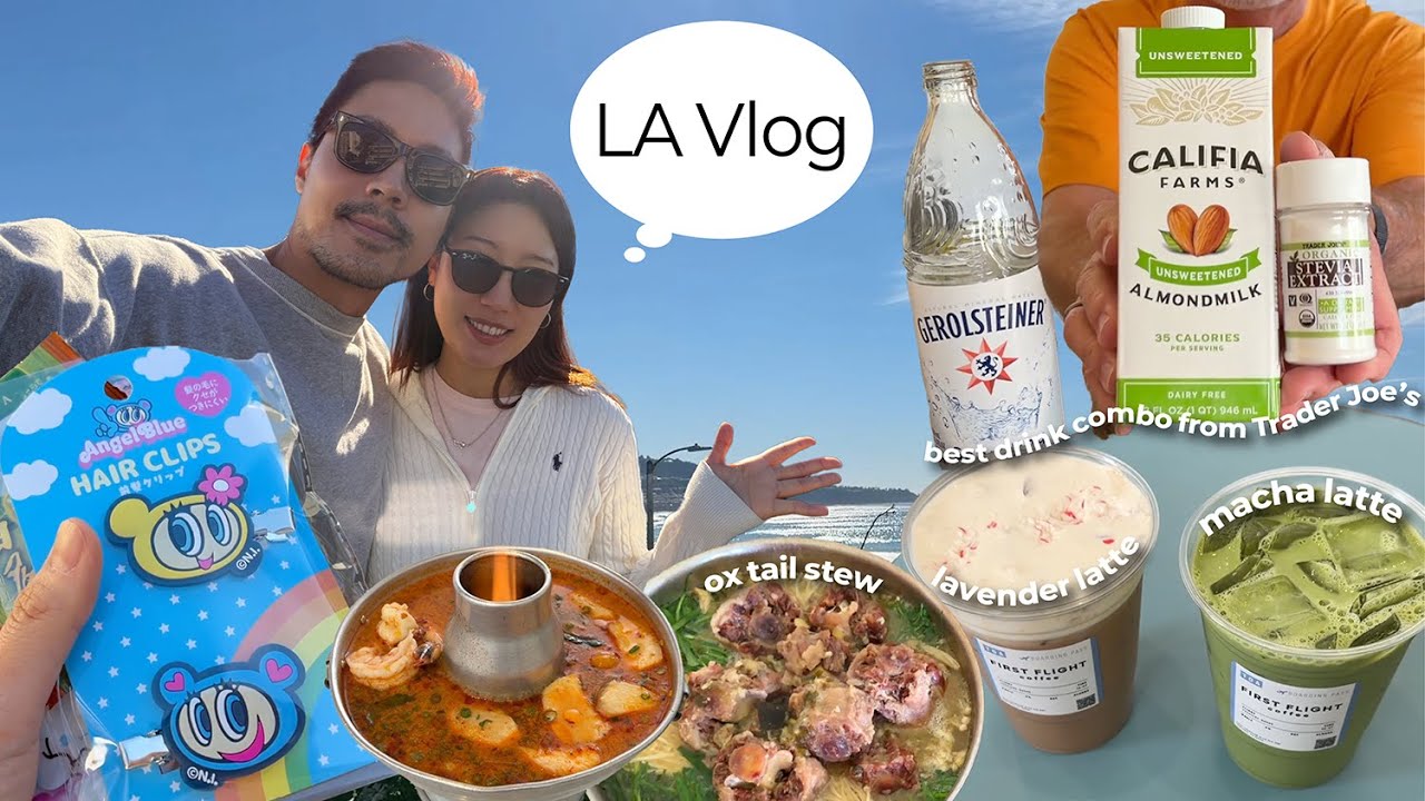 🇺🇸LA | 이웃과 potluck 파티, 트조 음료 베스트 조합, macha🍵 맛집, 무료 어덜트 스쿨 다니며 잘먹고 잘사는 일상 vlog