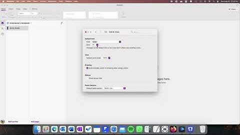 How to change the default font in OneNote for Mac