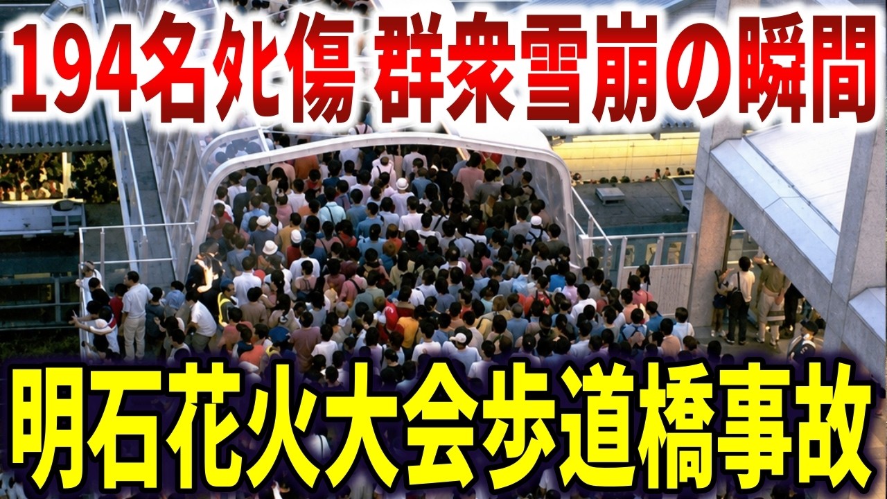 13万人来場にわずか36名の警備対応。群衆雪崩を防げず子ども9人が犠牲になった明石花火大会歩道橋事故【ゆっくり解説】