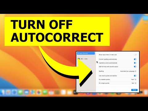 How to turn OFF auto correct in Macbook Air/ Pro Or iMac