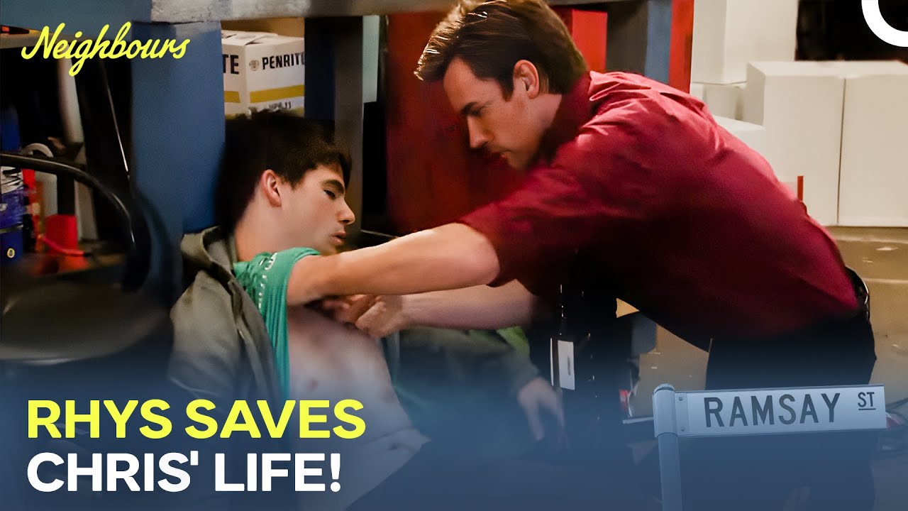 Rhys Takes Action to Save Chris from Fatal Injury | Neighbours
