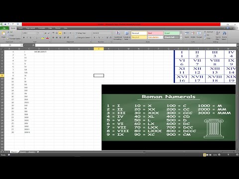 Roman Number in Excel  function دالة الارقام الرومانية في اكسل
