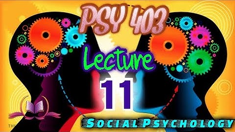 PSY 403 || Lecture 11 || The Self || Social Psychology || Short Lectures || VU Lectures