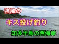 知多半島の西海岸 強風のキス投げ釣り