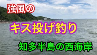 知多半島の西海岸 強風のキス投げ釣り