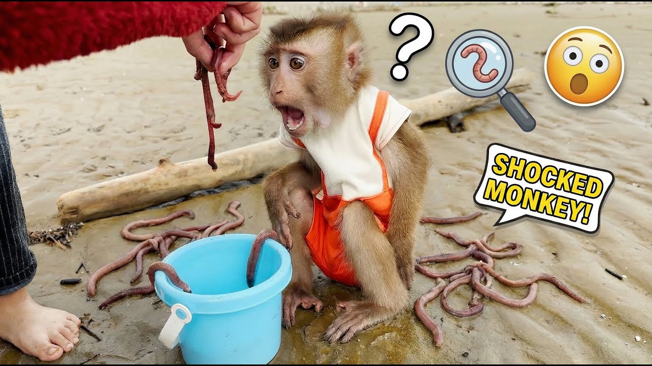 Brave Or Scared? Pupu Helps Mom Catch Giant Sea Worms!