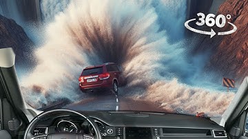 360° Car is Sinking in the tunnel and Rescued by Boat VR 360 Video 4K Ultra HD