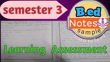 B.ed 3rd semester Learning Assessment Record