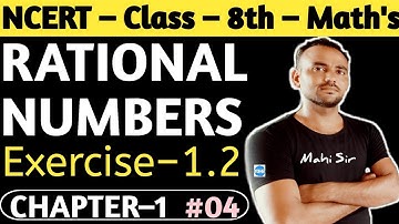Exercise 1.2 || Rational Numbers || chapter 1 || class 8 maths || NCERT || RBSE || CBSE || NEW
