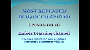 Computer Science MCQs with answers (lesson 16) for FPSC, NTS, PTS, ETEA and KPPSC