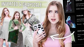 Buying Outfits With The Colour Inverted & Grayscale Filter On !! *what will we get?!*