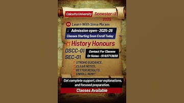Cu 1st semester History Honours/History Honours 1st Semester DSCC-1 SEC -01/ Online History Classes