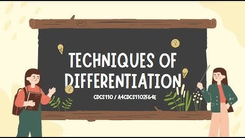 MAT183 PRESENTATION VIDEO - TECHNIQUES OF DIFFERENTIATION