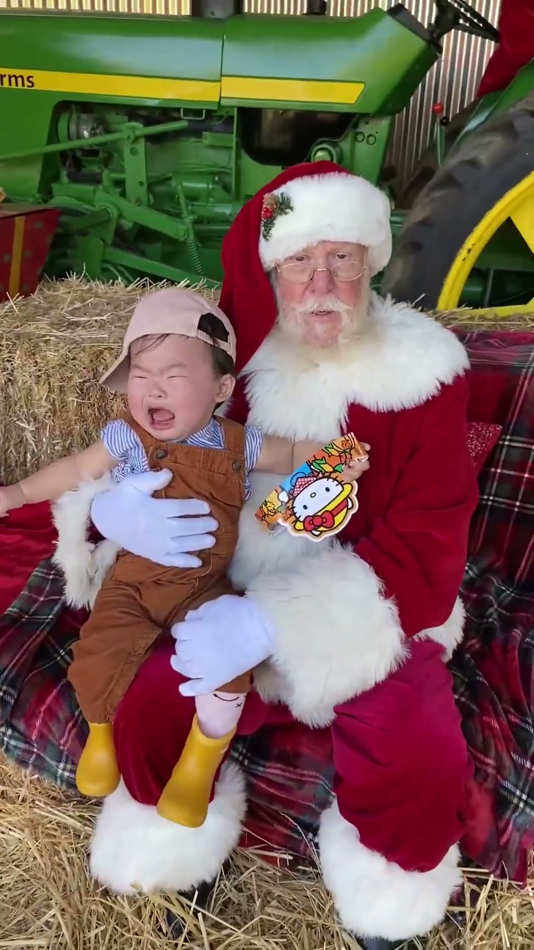 Santa cries when he sees the baby