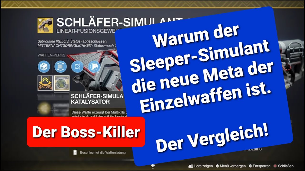 Destiny 2 - Sleeper Simulant - Beste Einzelwaffe - DER VERGLEICH! - YouTube