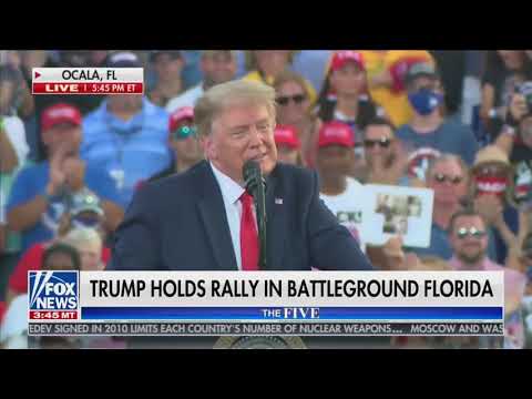 The crowd erupts as President Trump stopped mid-rally to honor and thank a 100 year old vet!