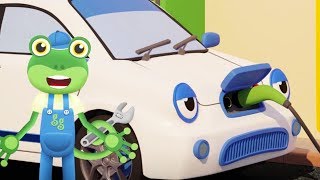 The Electric Car Visits Gecko  Gecko's Garage | Car For Kids | Cartoons For Children