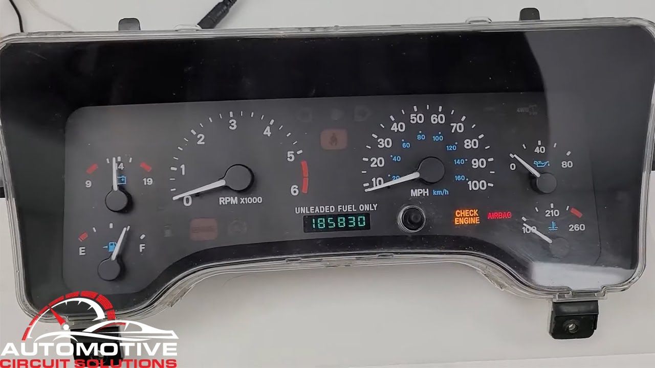 Jeep Wrangler Gauge Cluster Speedometer Bench Test For No Communication /  No Bus - YouTube
