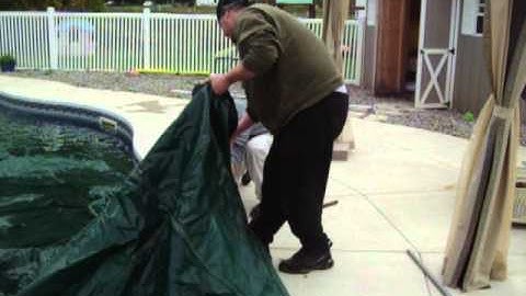 Swimming Pool Tutorial  [ Winterization ]  - How To Hook Loop Loc Cover Safety Cover