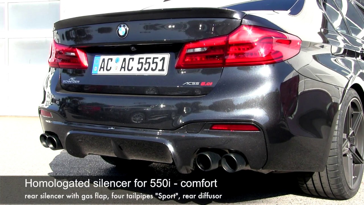 AC Schnitzer Schalldämpfer für BMW 550i homologated sound - YouTube
