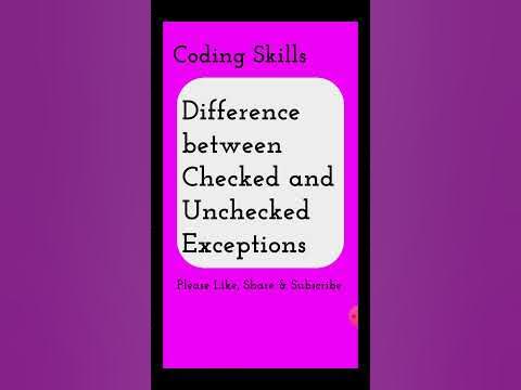 Difference between Checked and Unchecked Exceptions | Coding Skills ...